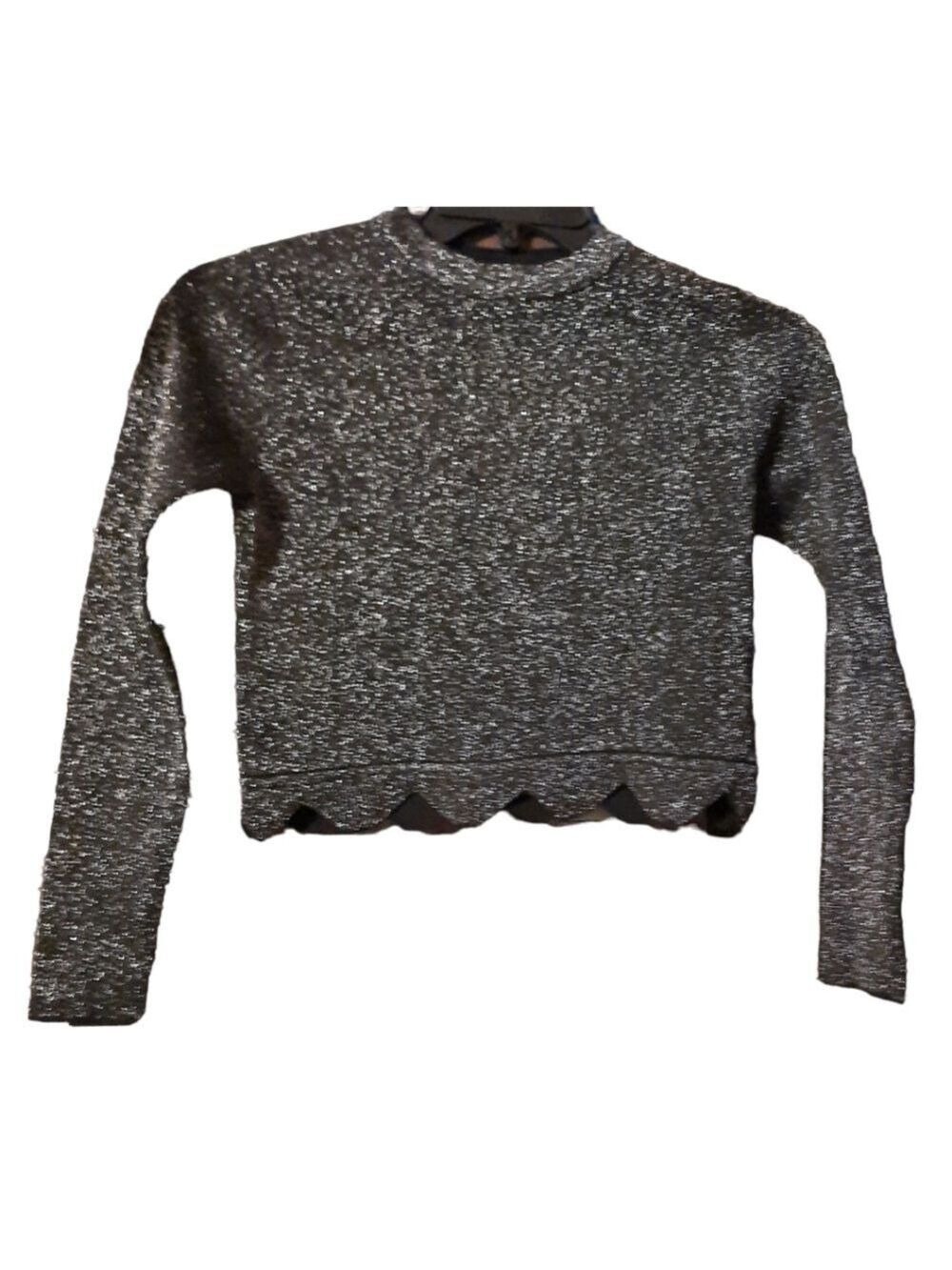 Zara Knit Long Sleeve Cropped Top Small